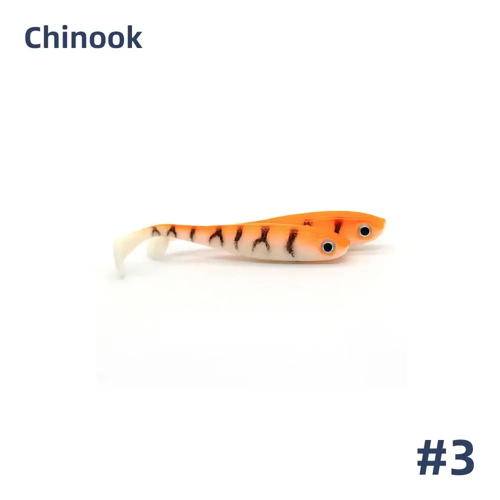 Chinook 3D T-Tail Soft Bait Lure - 5pcs 65mm - 3 / 65-70mm 5pcs - Fishing Lures