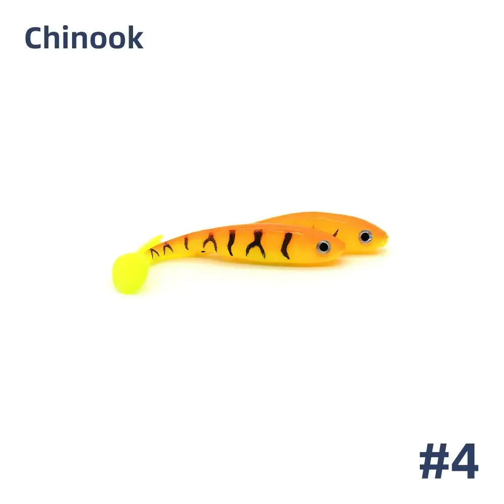 Chinook 3D T-Tail Soft Bait Lure - 5pcs 65mm - 4 / 65-70mm 5pcs - Fishing Lures