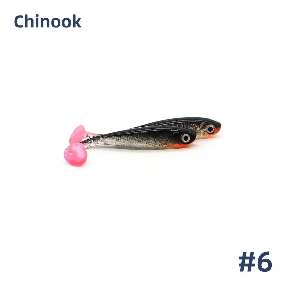 Chinook 3D T-Tail Soft Bait Lure - 5pcs 65mm - 6 / 65-70mm 5pcs - Fishing Lures