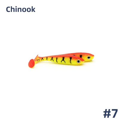 Chinook 3D T-Tail Soft Bait Lure - 5pcs 65mm - 7 / 65-70mm 5pcs - Fishing Lures