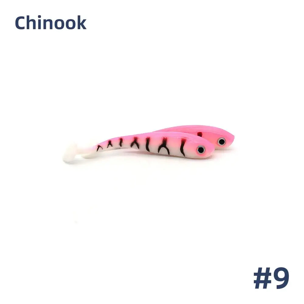 Chinook 3D T-Tail Soft Bait Lure - 5pcs 65mm - 9 / 65-70mm 5pcs - Fishing Lures