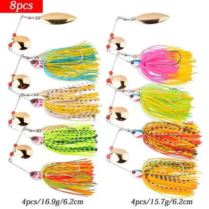 Fishing Lures -  4-8 or 9-Pc Spinnerbait Set