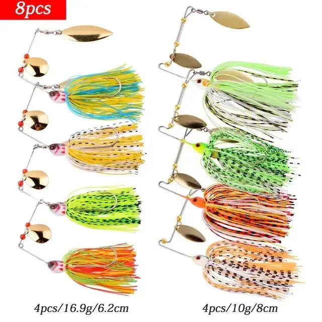 Fishing Lures -  4-8 or 9-Pc Spinnerbait Set