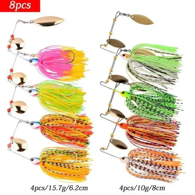 Fishing Lures -  4-8 or 9-Pc Spinnerbait Set