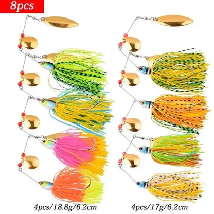 Fishing Lures -  4-8 or 9-Pc Spinnerbait Set