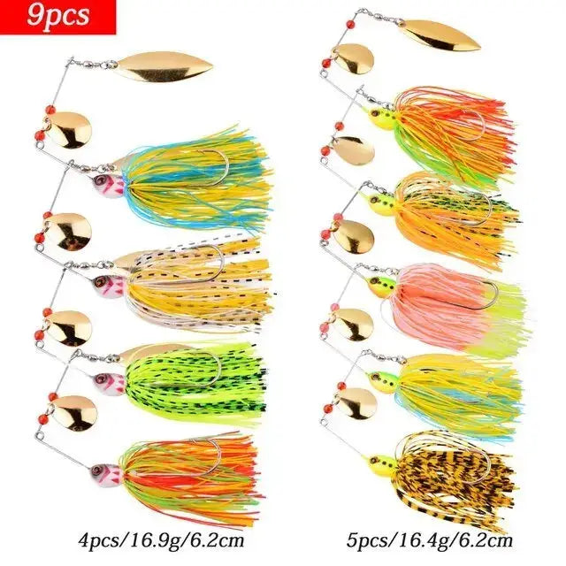 Fishing Lures -  4-8 or 9-Pc Spinnerbait Set