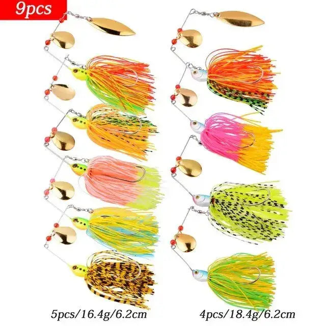 Fishing Lures -  4-8 or 9-Pc Spinnerbait Set