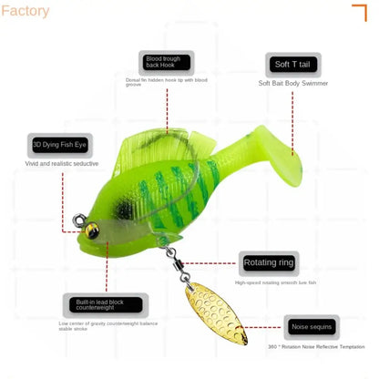 Green and yellow fishing lure.