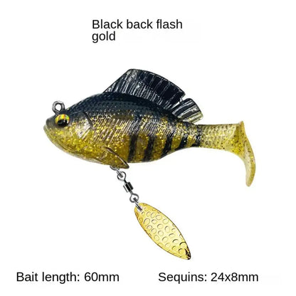 Black back flash gold fishing lure.