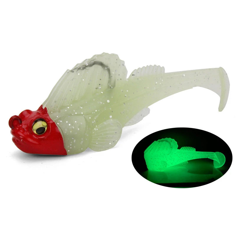 Dark sleeper soft lure set featuring a glowing design for effective night fishing