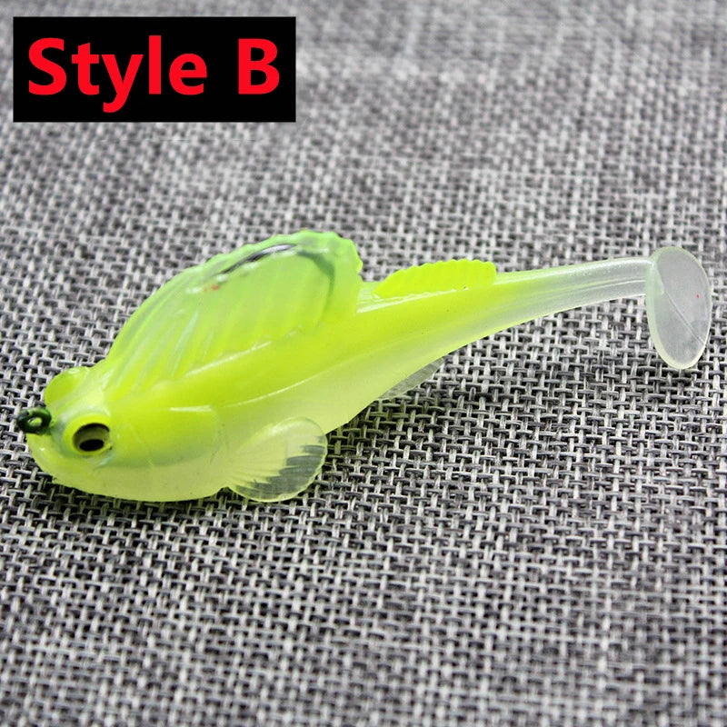 Dark sleeper soft lure set featuring a bright green design for effective fishing