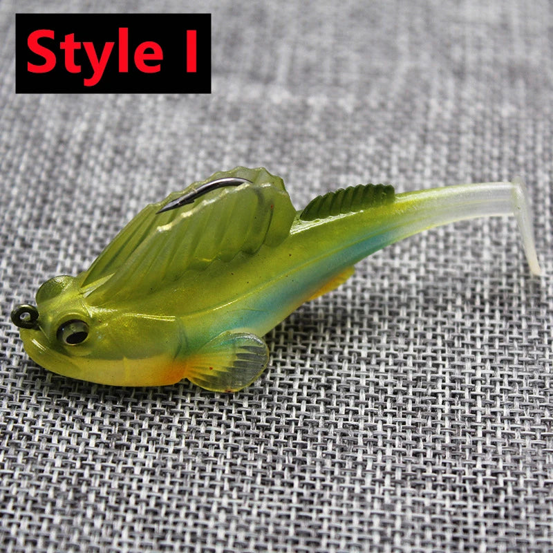 Dark sleeper soft lure set featuring a realistic design in a vibrant green color