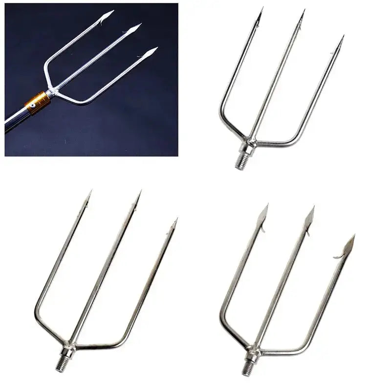 Stainless Steel 3 Prong barged Ice Fishing Spear.