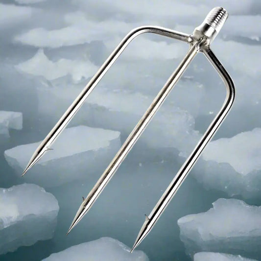 Stainless Steel 3 Prong barged Ice Fishing Spear.