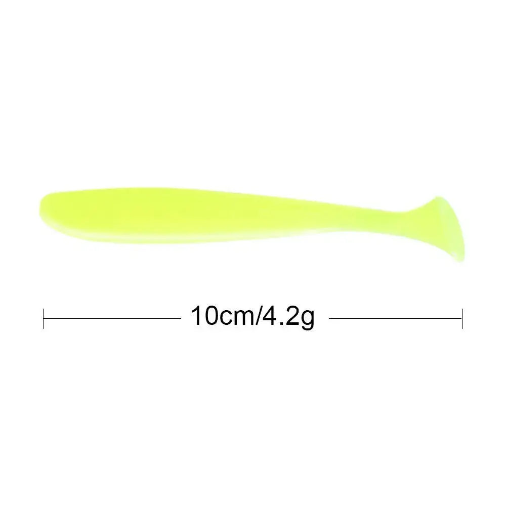 Yellow paddle tail fishing lure.