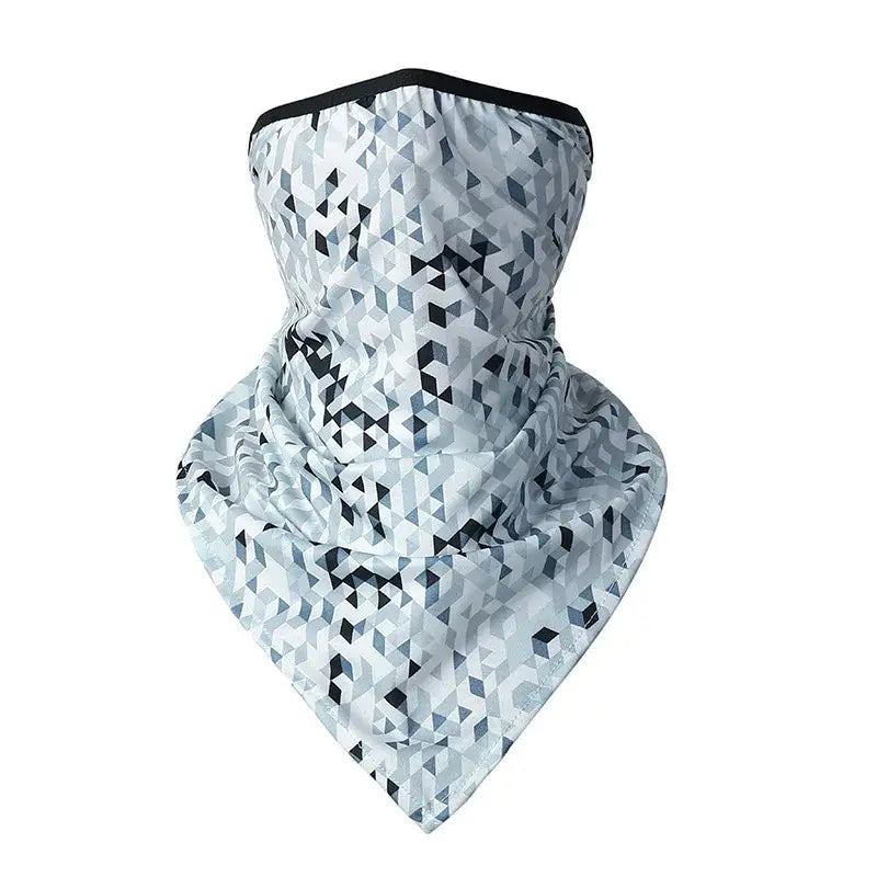 Geometric patterned neck gaiter.