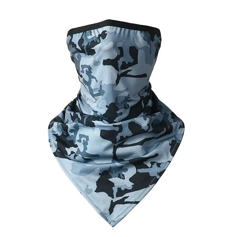 Camouflage neck gaiter.