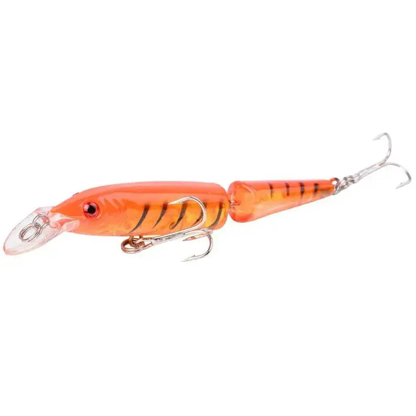 Orange and black striped fishing lure.