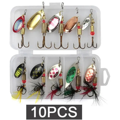 Fishing lure set in a plastic case.