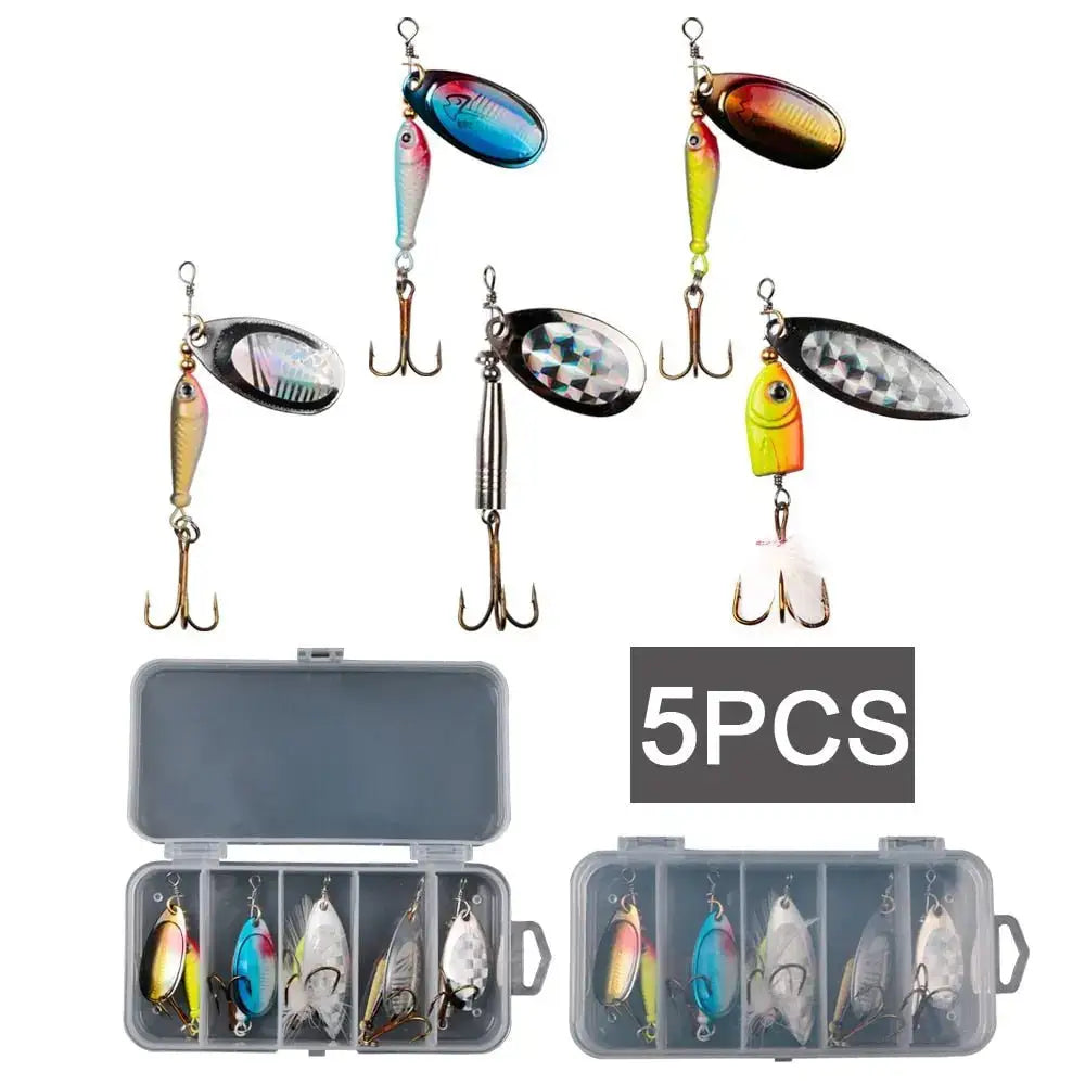 Fishing lure set with tackle box.