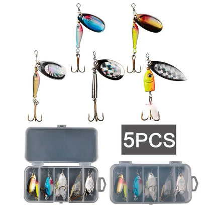 Fishing lure set with tackle box.