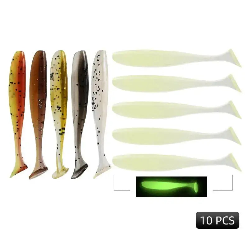 Ten assorted fishing lures.