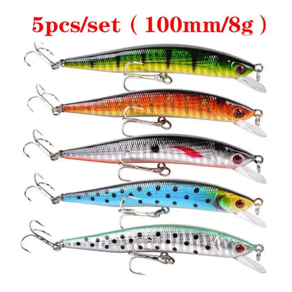 5 to 10PC Mixed Colors Fishing Lure Kit