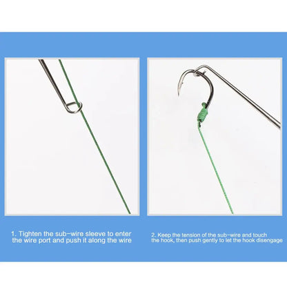 Fishing hook disengagement instructions.