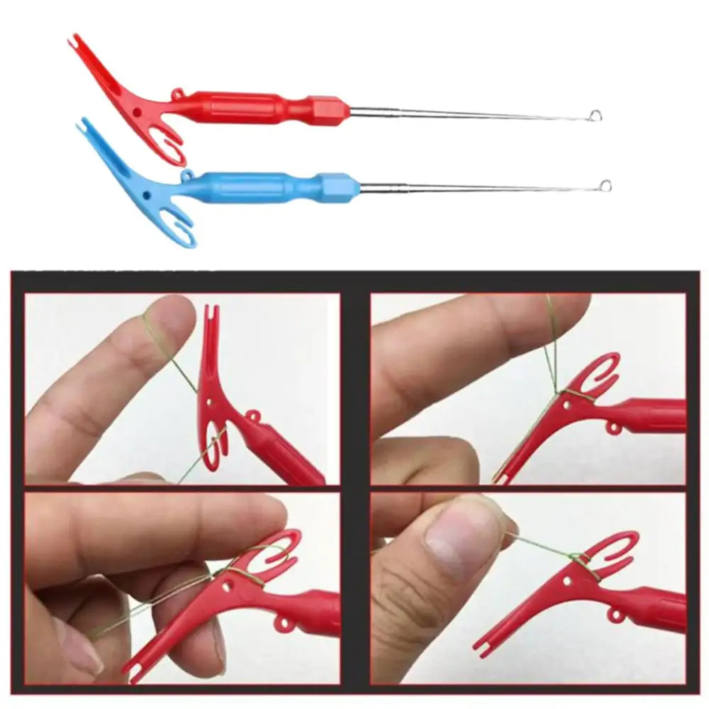 Fishing line knot tying tool.