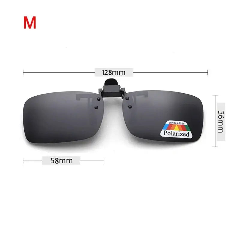 Polarized Clip-On Flip Sunglasses for Anglers - Black-M - fishing apparel