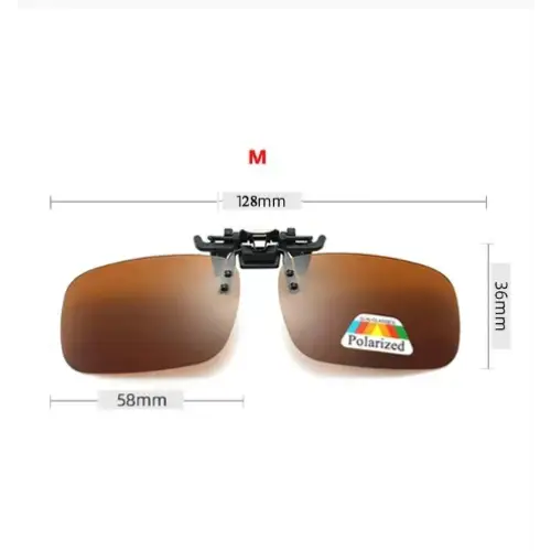 Polarized Clip-On Flip Sunglasses for Anglers - Coffee-M - fishing apparel