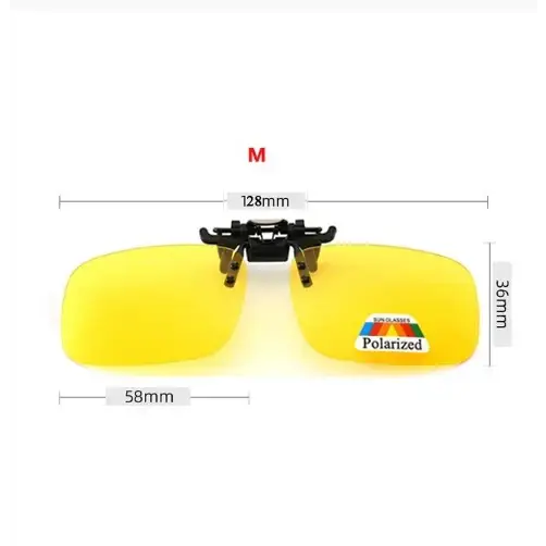 Polarized Clip-On Flip Sunglasses for Anglers - Yellow-M - fishing apparel