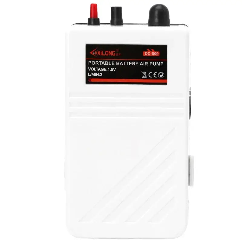 White portable battery air pump.