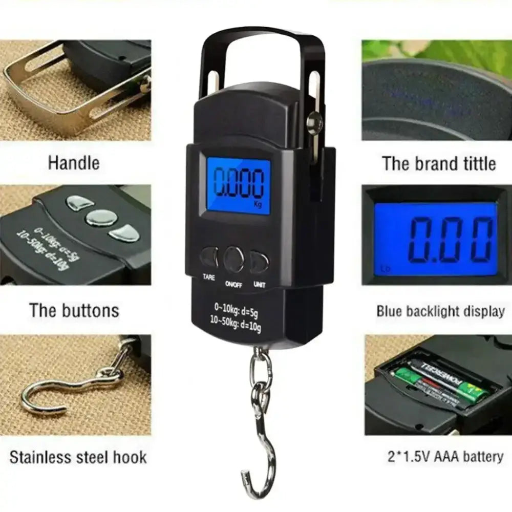 Black digital luggage scale.