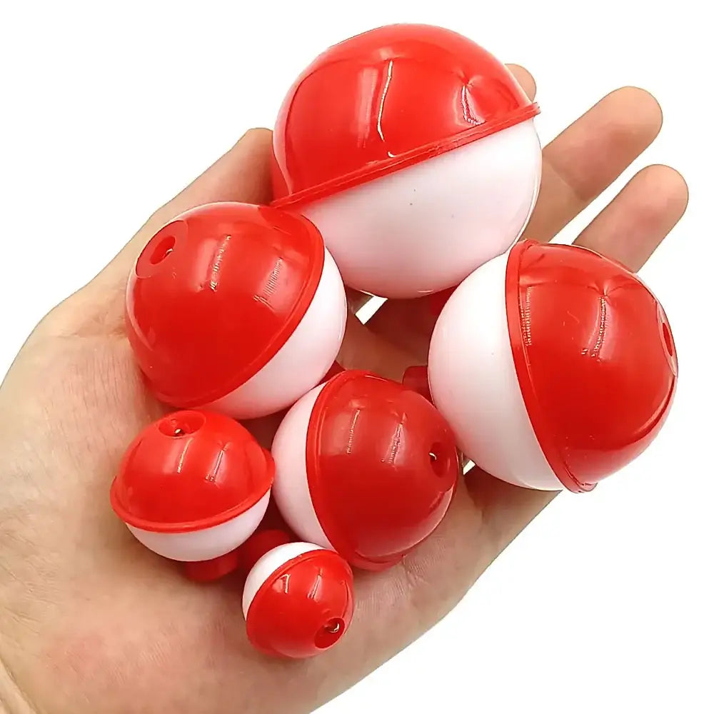 Red and white fishing bobbers.