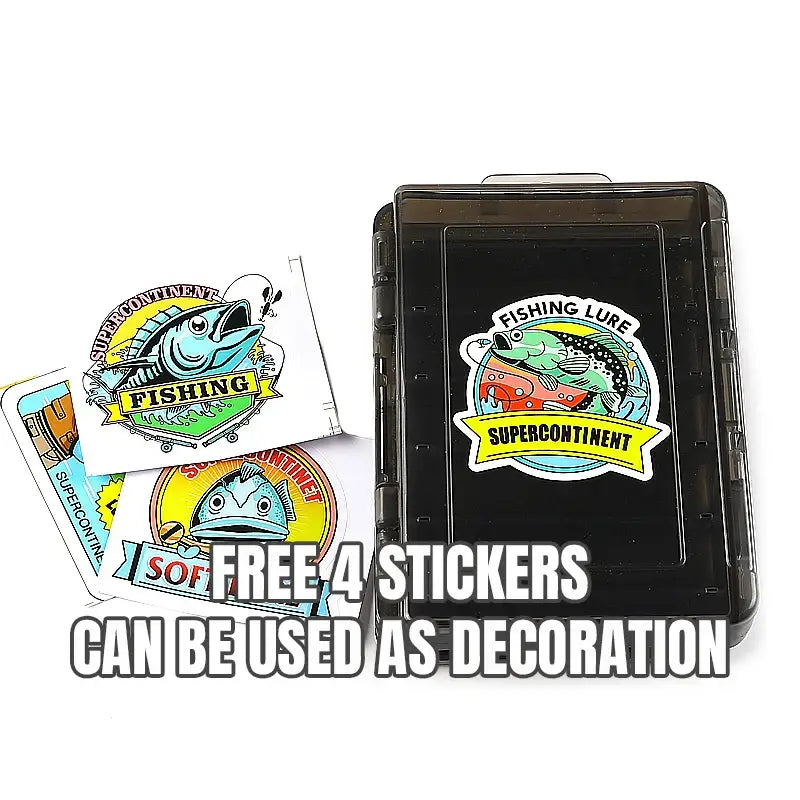 Fishing lure box with stickers in the Supercontinent Double-Sided Fishing Tackle Box