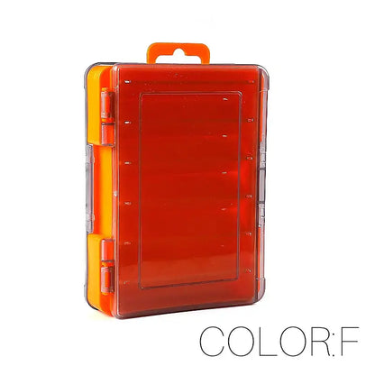 Orange and red plastic storage box.