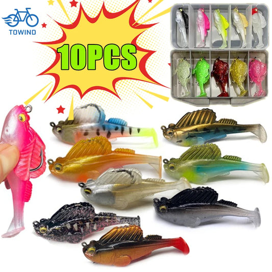 Dark sleeper lure set featuring 10 vibrant colors ideal for attracting a variety of fish
