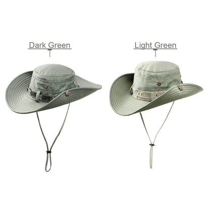 Two green sun hats.