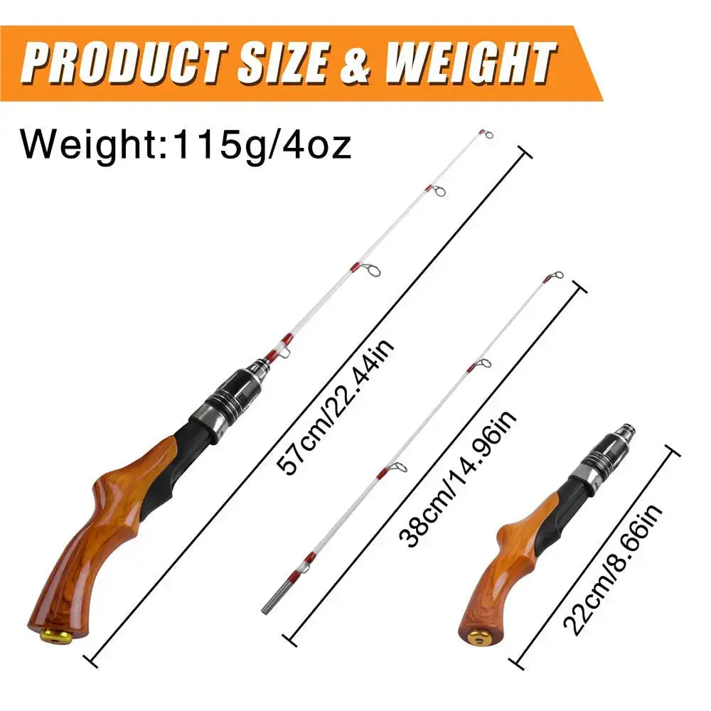 Fishing rod dimensions and weight.