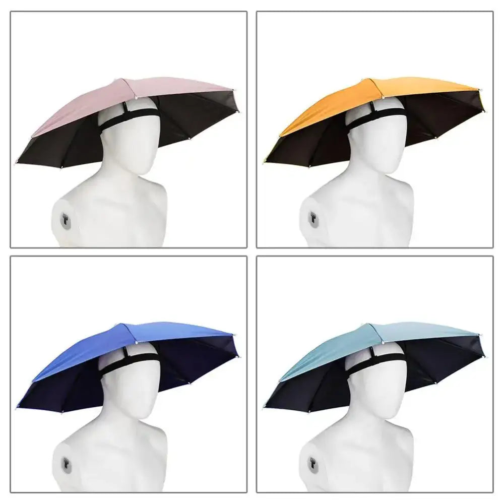 Four umbrella hats.